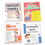 Grade 5 Comprehensive Learning with Mathematics Workbooks Set of 4 Ages 10-11 Years: Gear Up Math, Mental Math, Olympiad,Challenging Word Problems | Grocsy