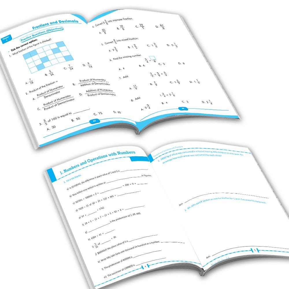 Grade 5 Comprehensive Learning with Mathematics Workbooks Set of 4 Ages 10-11 Years: Gear Up Math, Mental Math, Olympiad,Challenging Word Problems | Grocsy