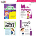 Grade 6 Comprehensive Learning with Mathematics Workbooks Set of 4 Ages 11-12 Years: Gear Up Math, Mental Math, Olympiad, Challenging Word Problems | Grocsy
