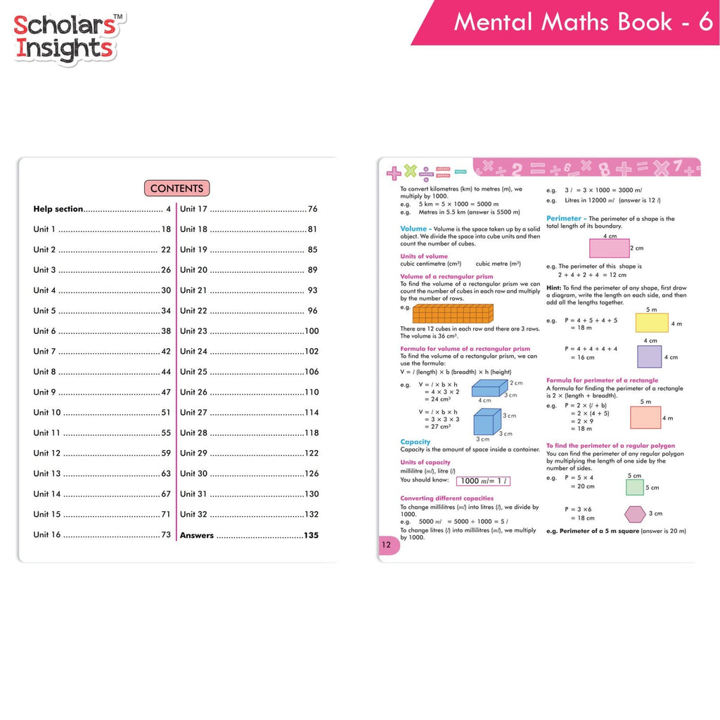 Grade 6 Comprehensive Learning with Mathematics Workbooks Set of 4 Ages 11-12 Years: Gear Up Math, Mental Math, Olympiad, Challenging Word Problems | Grocsy