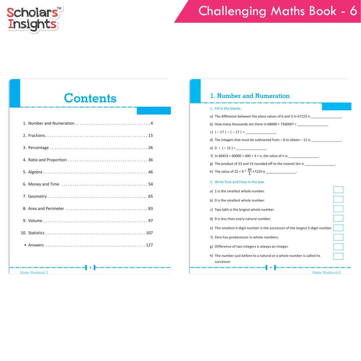 Grade 6 Comprehensive Learning with Mathematics Workbooks Set of 4 Ages 11-12 Years: Gear Up Math, Mental Math, Olympiad, Challenging Word Problems | Grocsy