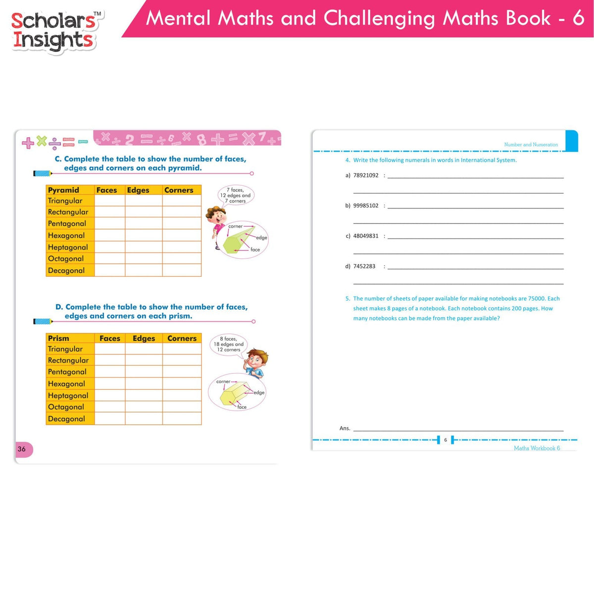 Grade 6 Comprehensive Learning with Mathematics Workbooks Set of 4 Ages 11-12 Years: Gear Up Math, Mental Math, Olympiad, Challenging Word Problems | Grocsy