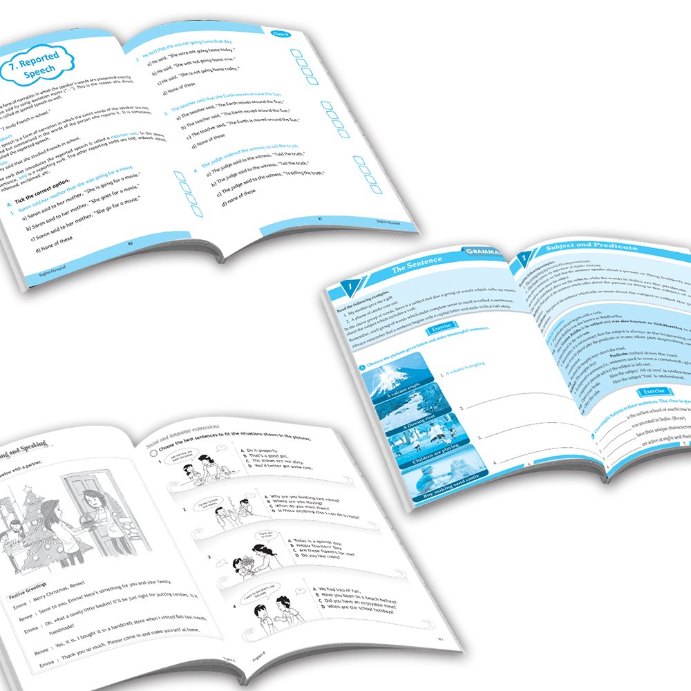 Grade 6 Ultimate English Combo Practice Workbooks Set of 3: NEP based Grammar, Writing Skills, Olympiad Prep, and Gear Up English| Ages 11-12 Years | Grocsy