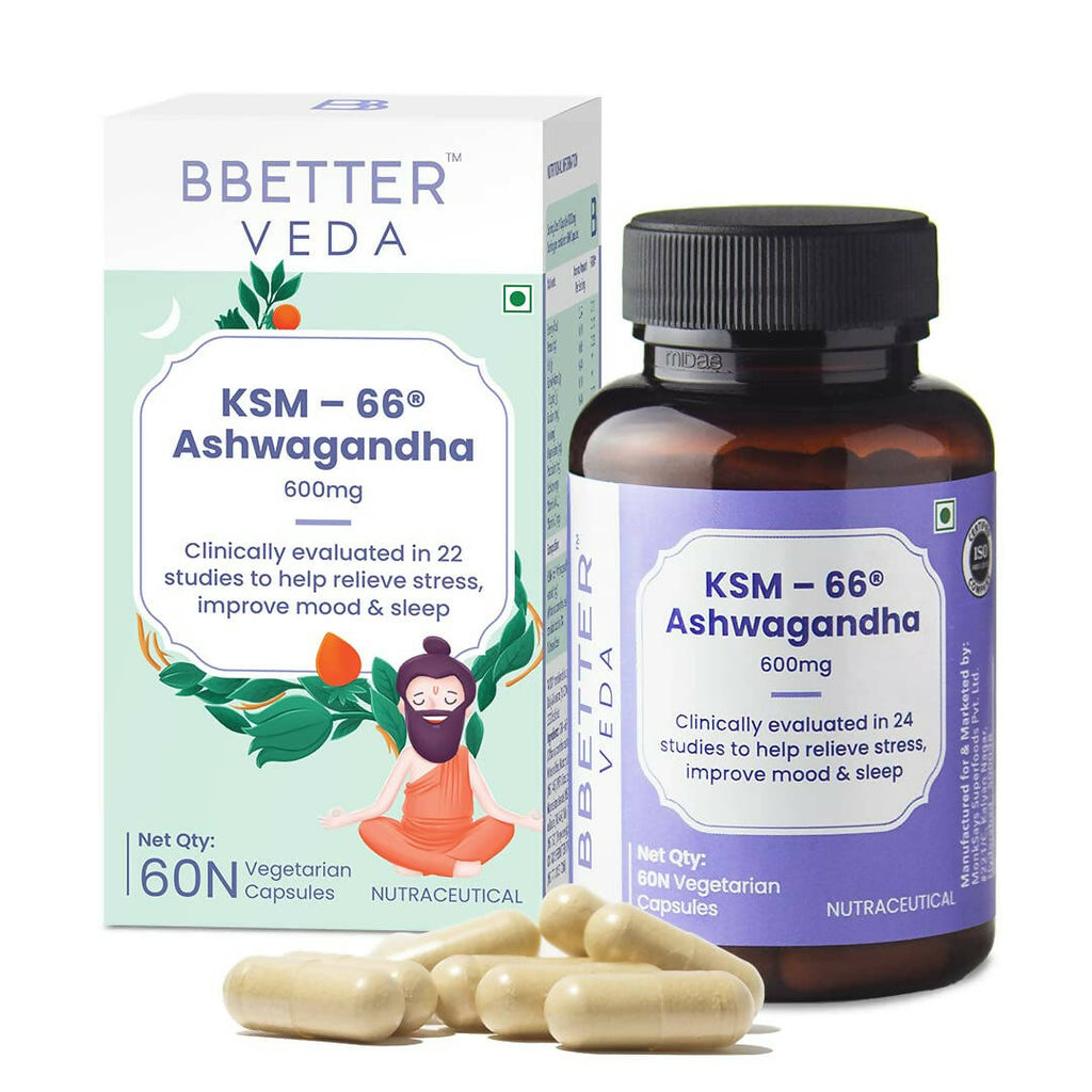 BBETTER Veda KSM 66 Ashwagandha Capsules | Grocsy