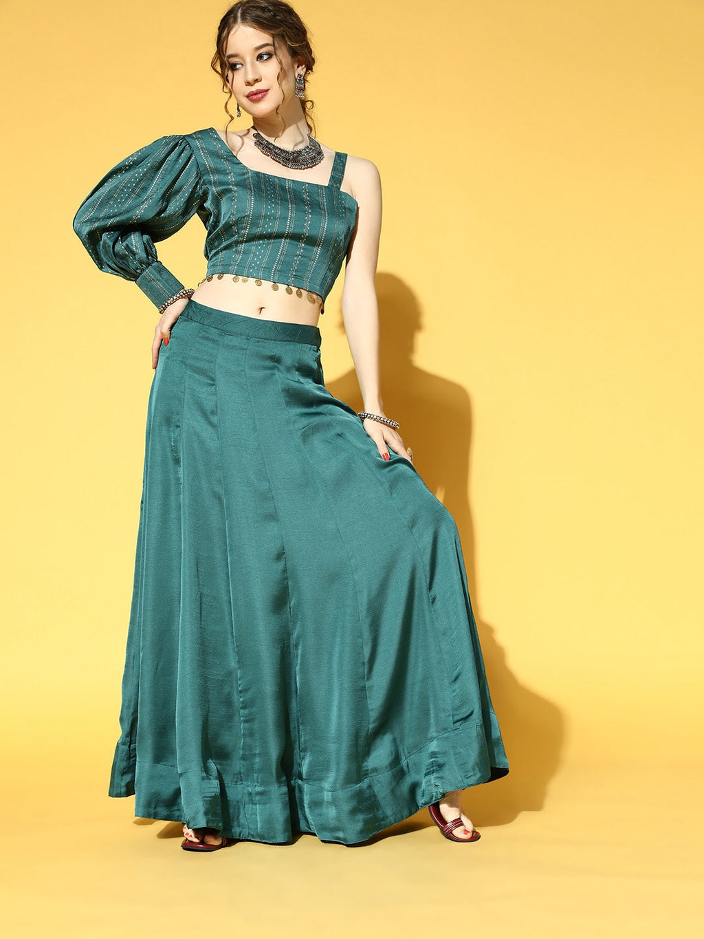 Yufta Green & Beige Co-Ords | Grocsy