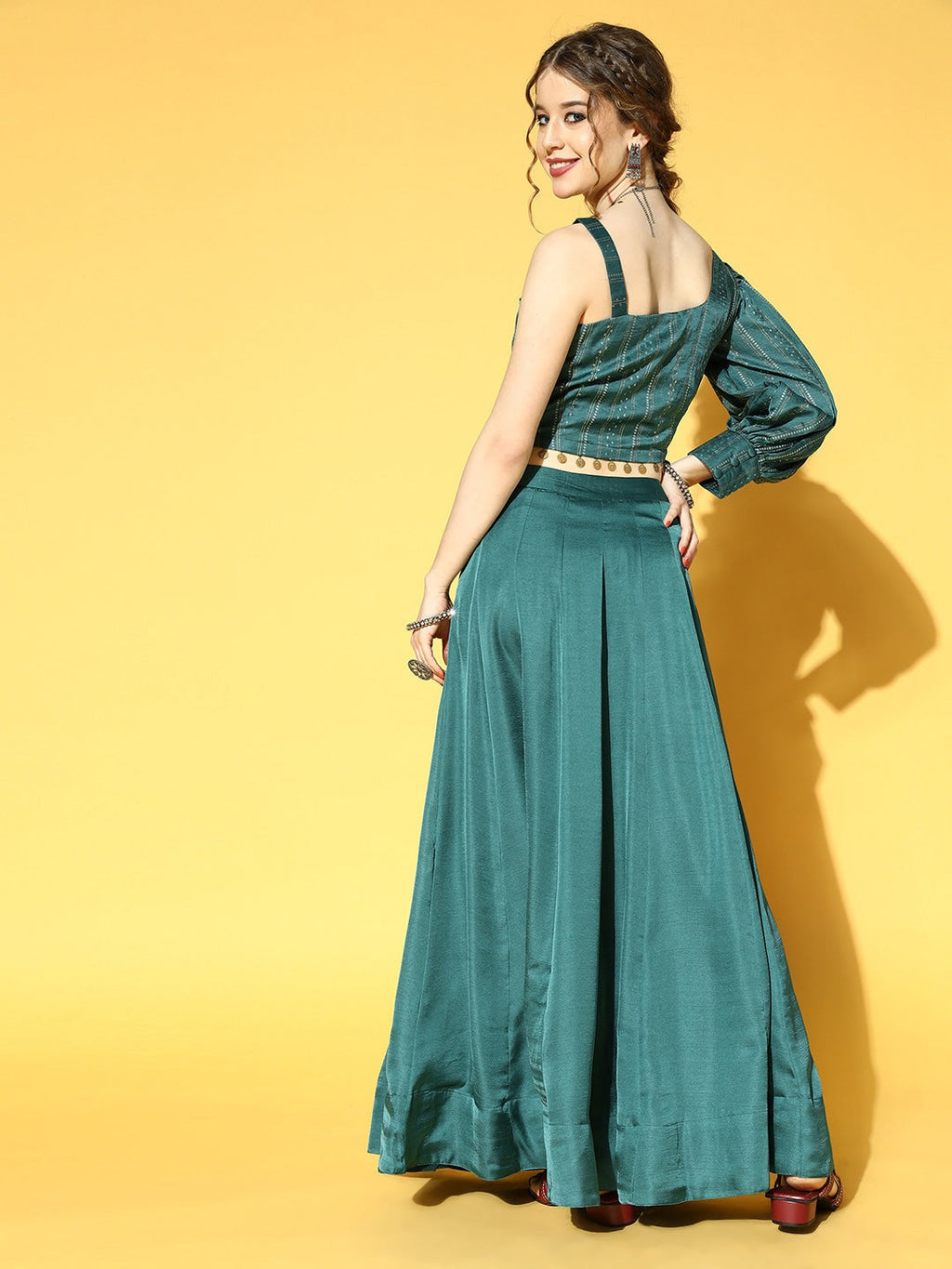 Yufta Green & Beige Co-Ords | Grocsy