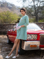 Yufta Green Checked Dress | Grocsy