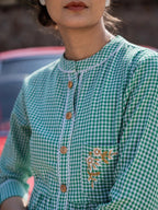 Yufta Green Checked Dress | Grocsy