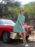 Yufta Green Checked Dress | Grocsy