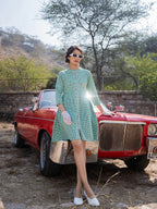 Yufta Green Checked Dress | Grocsy
