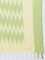 Yufta Green Cotton Ikat Kurta Dupatta Set | Grocsy