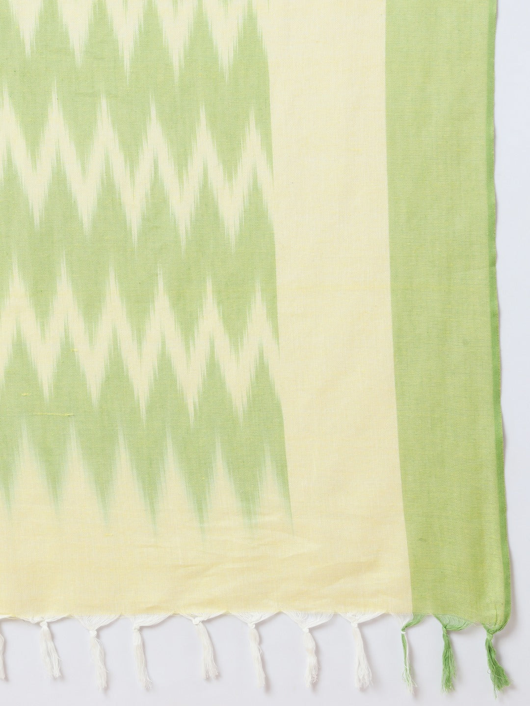 Yufta Green Cotton Ikat Kurta Dupatta Set | Grocsy