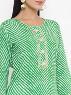 Yufta Green Printed Kurta | Grocsy
