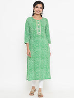 Yufta Green Printed Kurta | Grocsy