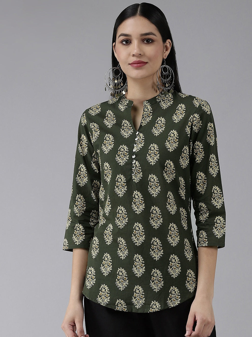 Yufta Green Printed Top | Grocsy