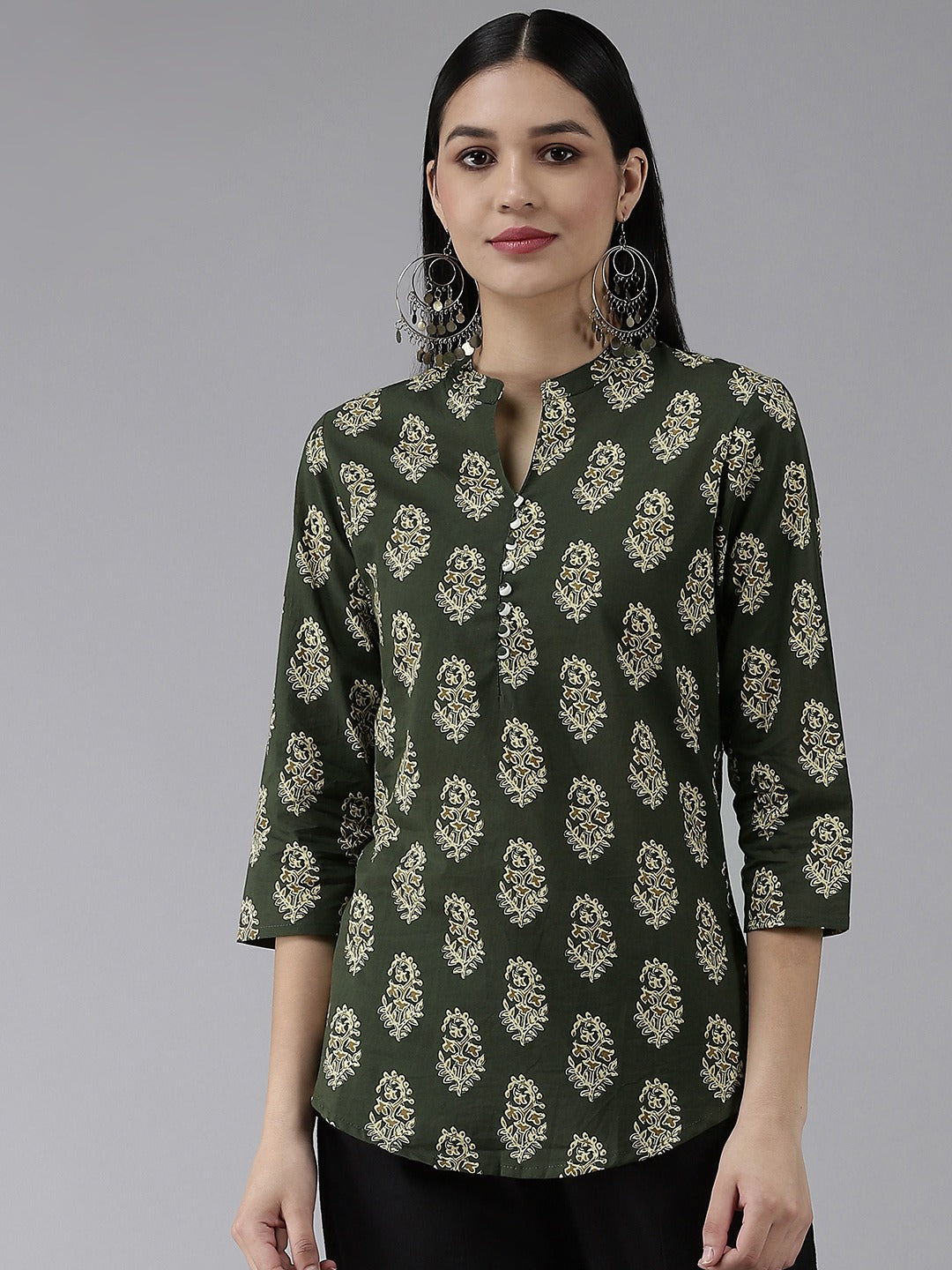 Yufta Green Printed Top | Grocsy