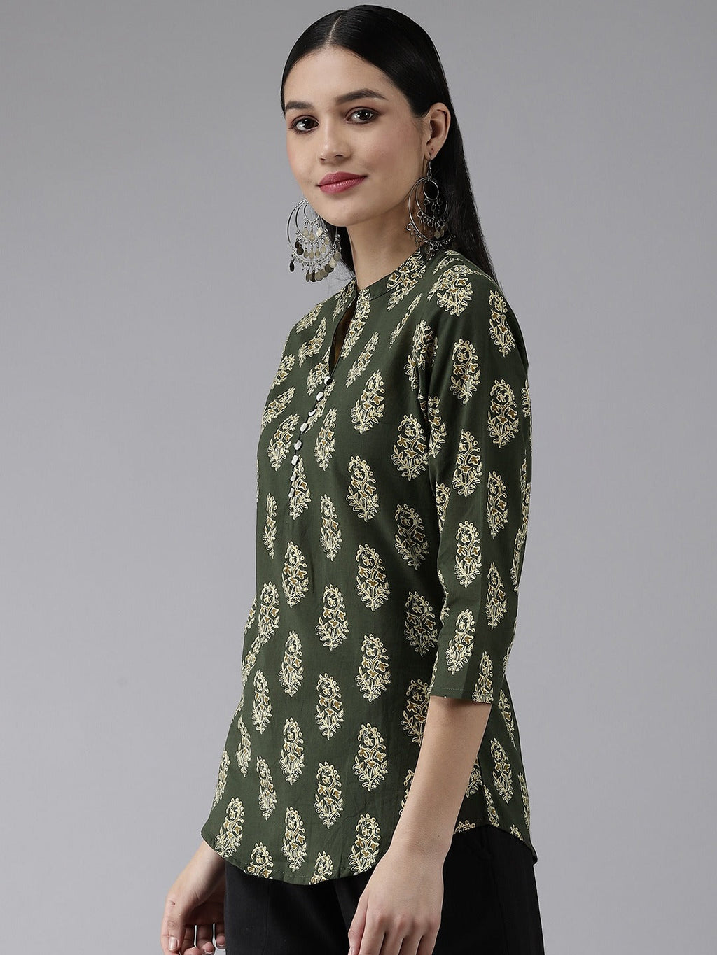 Yufta Green Printed Top | Grocsy