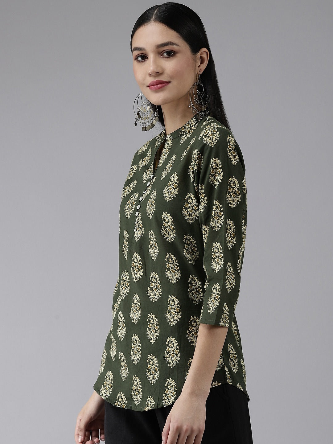 Yufta Green Printed Top | Grocsy