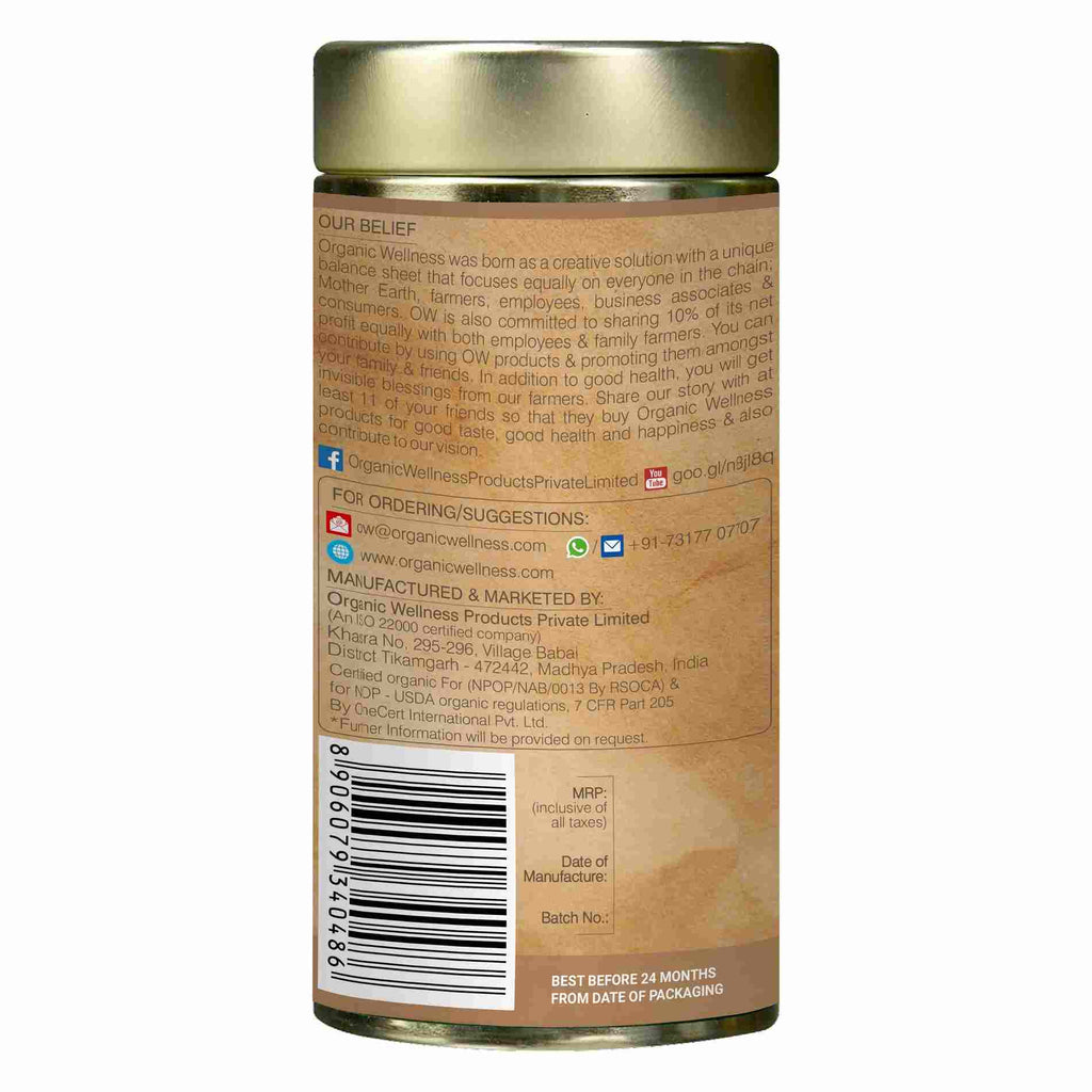 Organic Wellness Tulsi Green Tea + Saffron Tin Pack | Grocsy