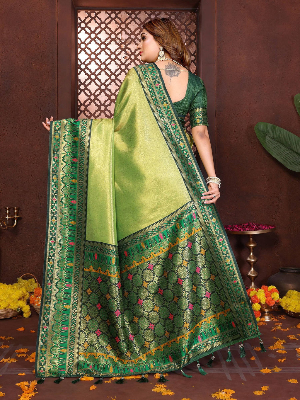 Anaita Banarasi Tissue Silk Saree | Grocsy