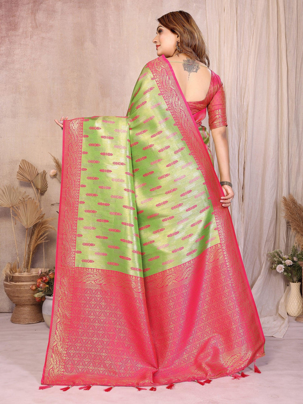 Anaita Banarasi Tissue Silk Saree | Grocsy
