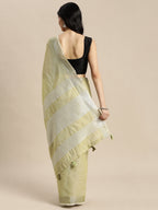 Anaita Green Linen Saree With Blouse | Grocsy