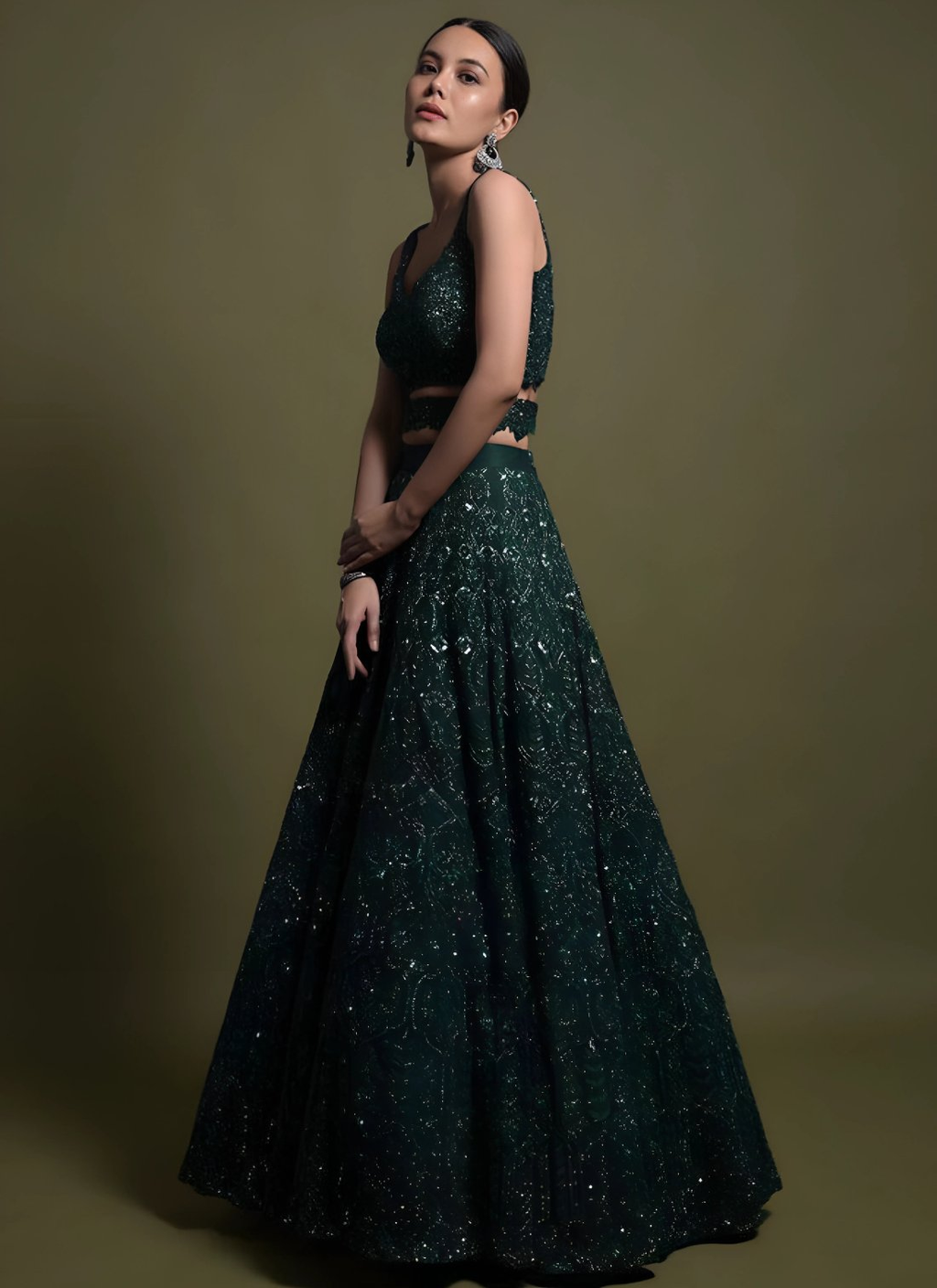 Lehenga Mart Designer Wedding Lehenga Choli For Women - Green | Grocsy