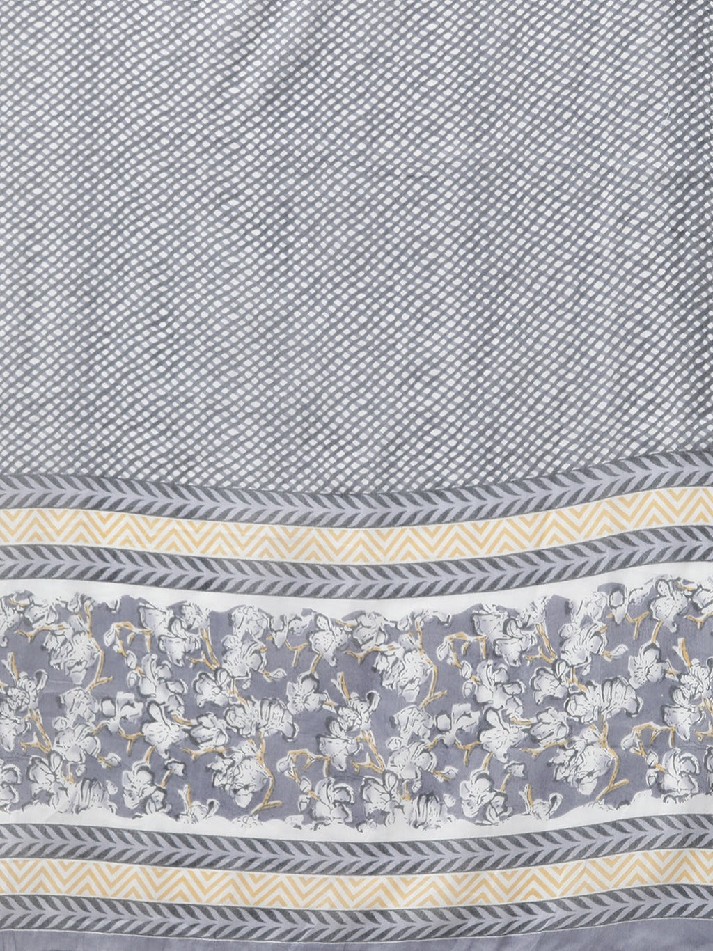 Yufta Grey Floral Printed Kurta Dupatta Set | Grocsy