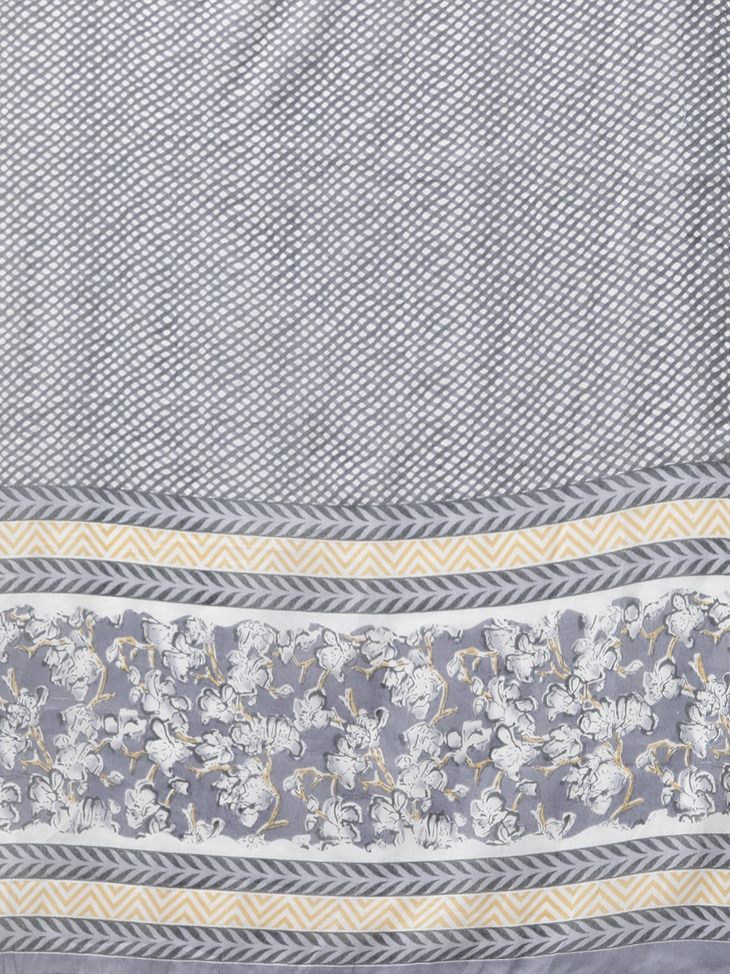 Yufta Grey Floral Printed Kurta Dupatta Set | Grocsy