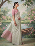 Anaita Grey Tissue Saree With Blouse | Grocsy