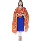 A R Silk Orange Color VNS Pastle Chanderi Cotton Dupattas | Grocsy