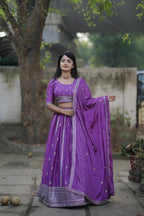 Lehenga Mart Designer Bollywood Style Wedding Lehenga Choli - Purple | Grocsy