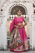 Lehenga Mart Designer Bollywood Style Wedding Lehenga Choli - Pink | Grocsy