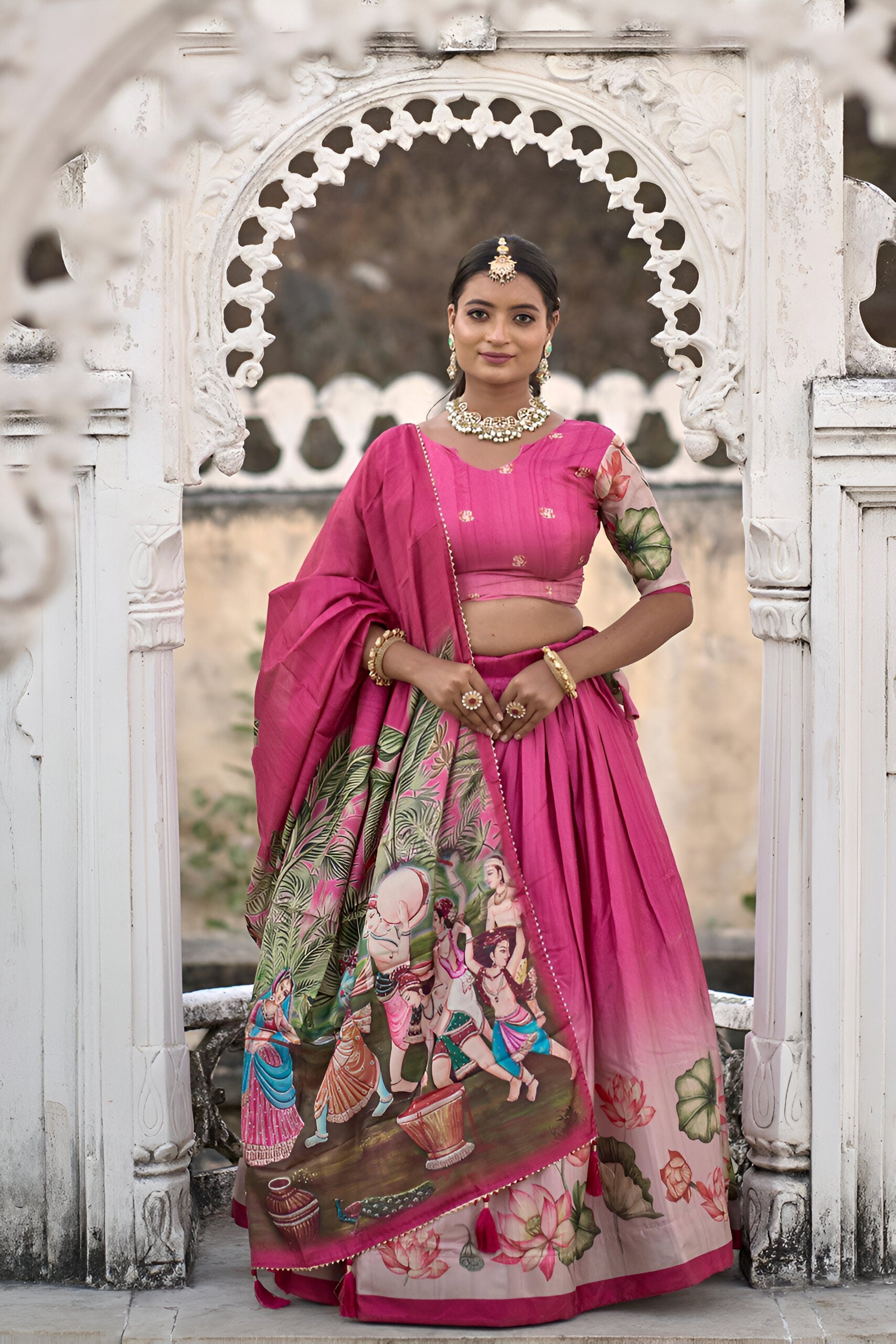 Lehenga Mart Designer Bollywood Style Wedding Lehenga Choli - Pink | Grocsy