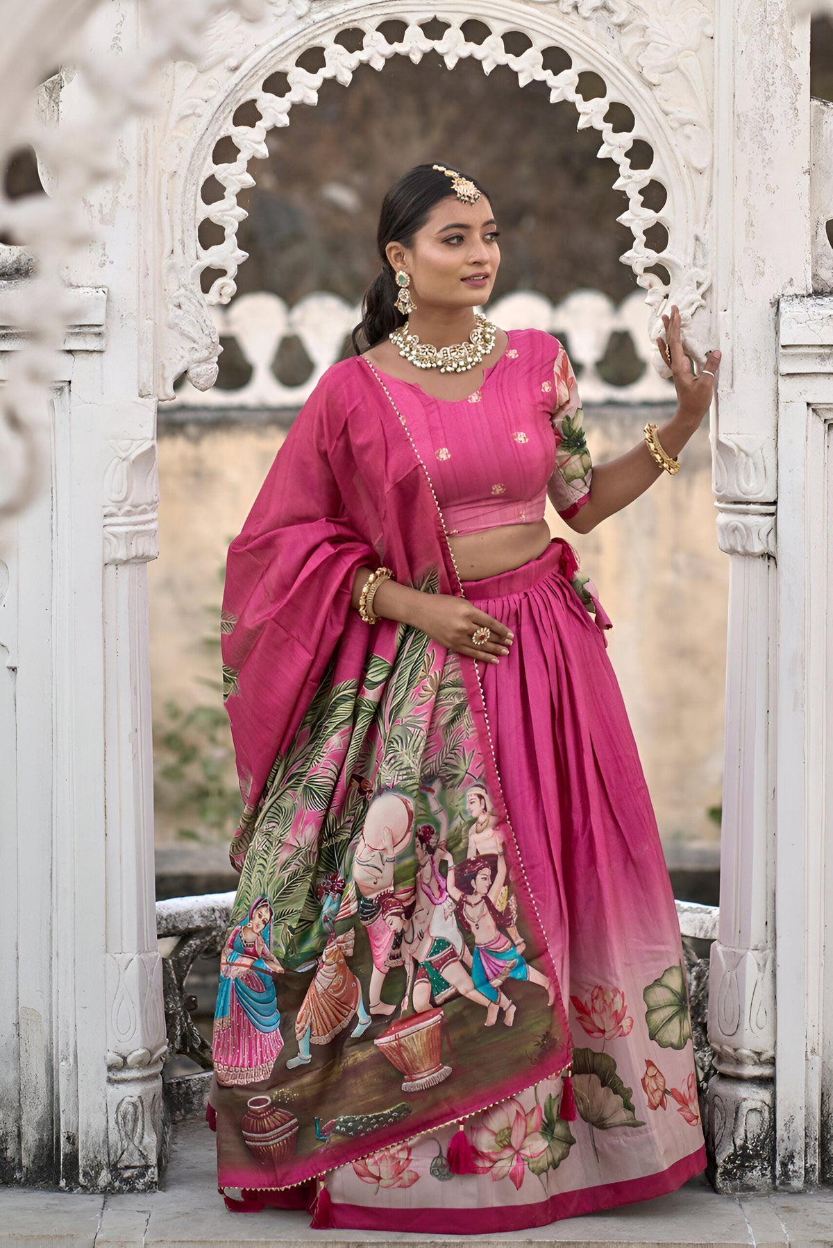 Lehenga Mart Designer Bollywood Style Wedding Lehenga Choli - Pink | Grocsy