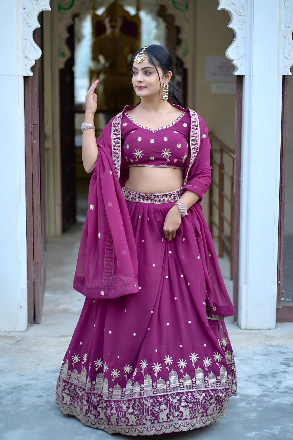 Lehenga Mart Designer Bollywood Style Wedding Lehenga Choli - Wine | Grocsy