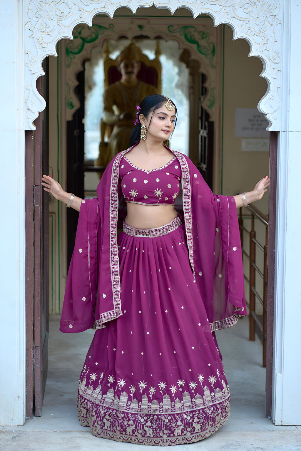Lehenga Mart Designer Bollywood Style Wedding Lehenga Choli - Wine | Grocsy