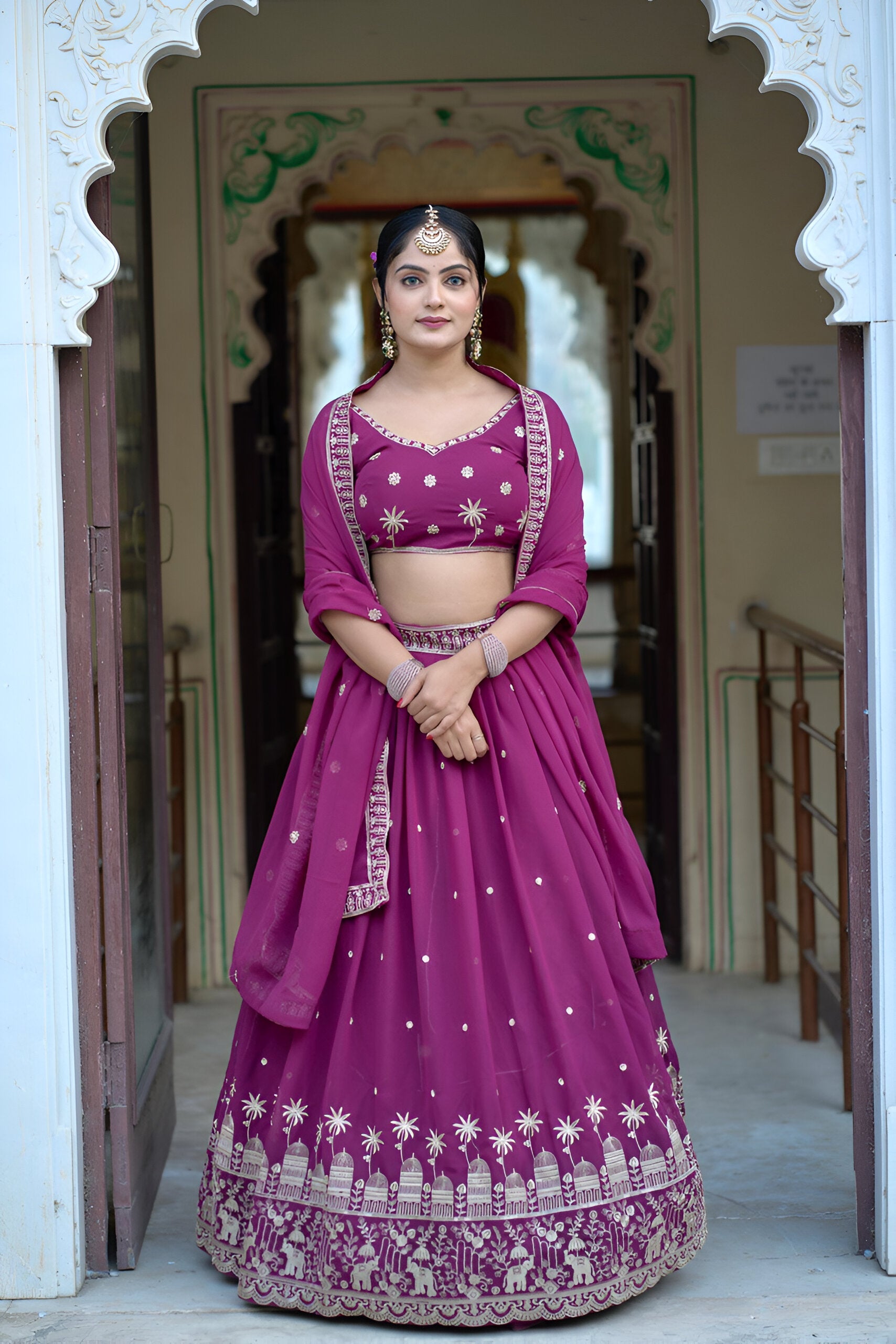 Lehenga Mart Designer Bollywood Style Wedding Lehenga Choli - Wine | Grocsy