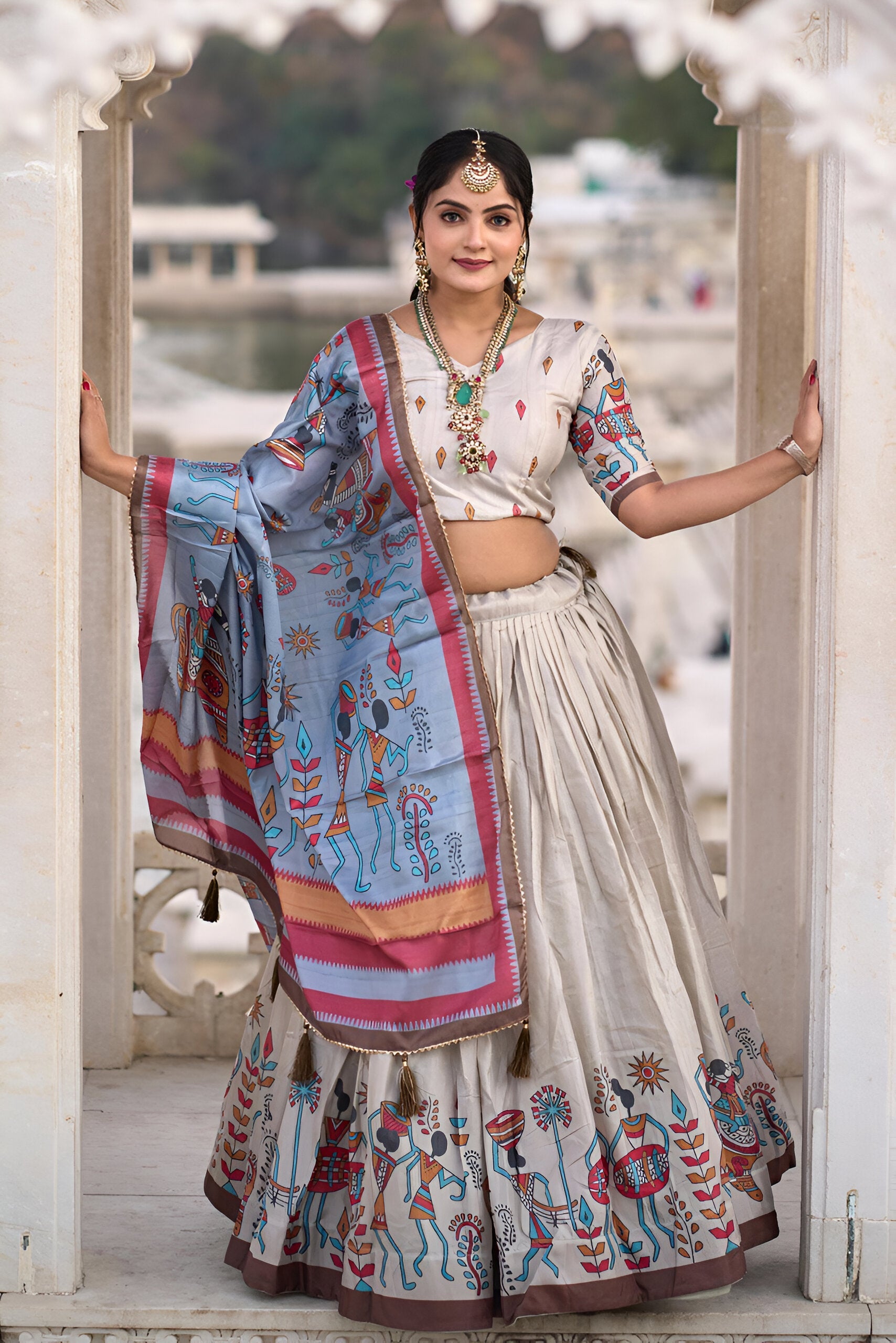 Lehenga Mart Designer Bollywood Style Wedding Lehenga Choli - Cream | Grocsy