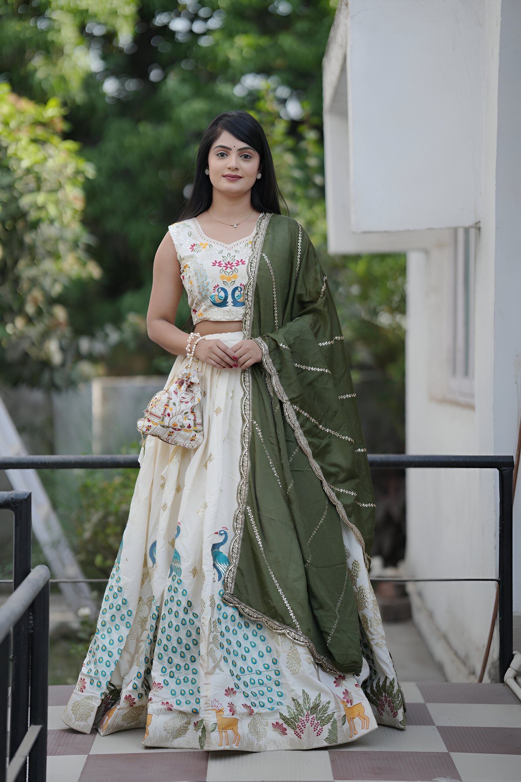 Lehenga Mart Designer Bollywood Style Wedding Lehenga Choli - Mahendi | Grocsy