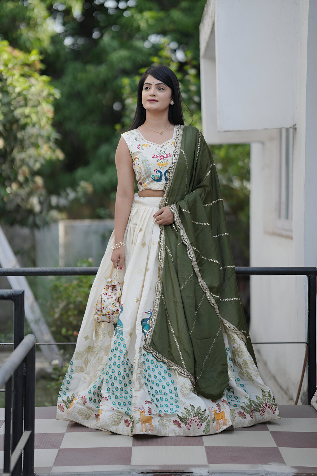 Lehenga Mart Designer Bollywood Style Wedding Lehenga Choli - Mahendi | Grocsy