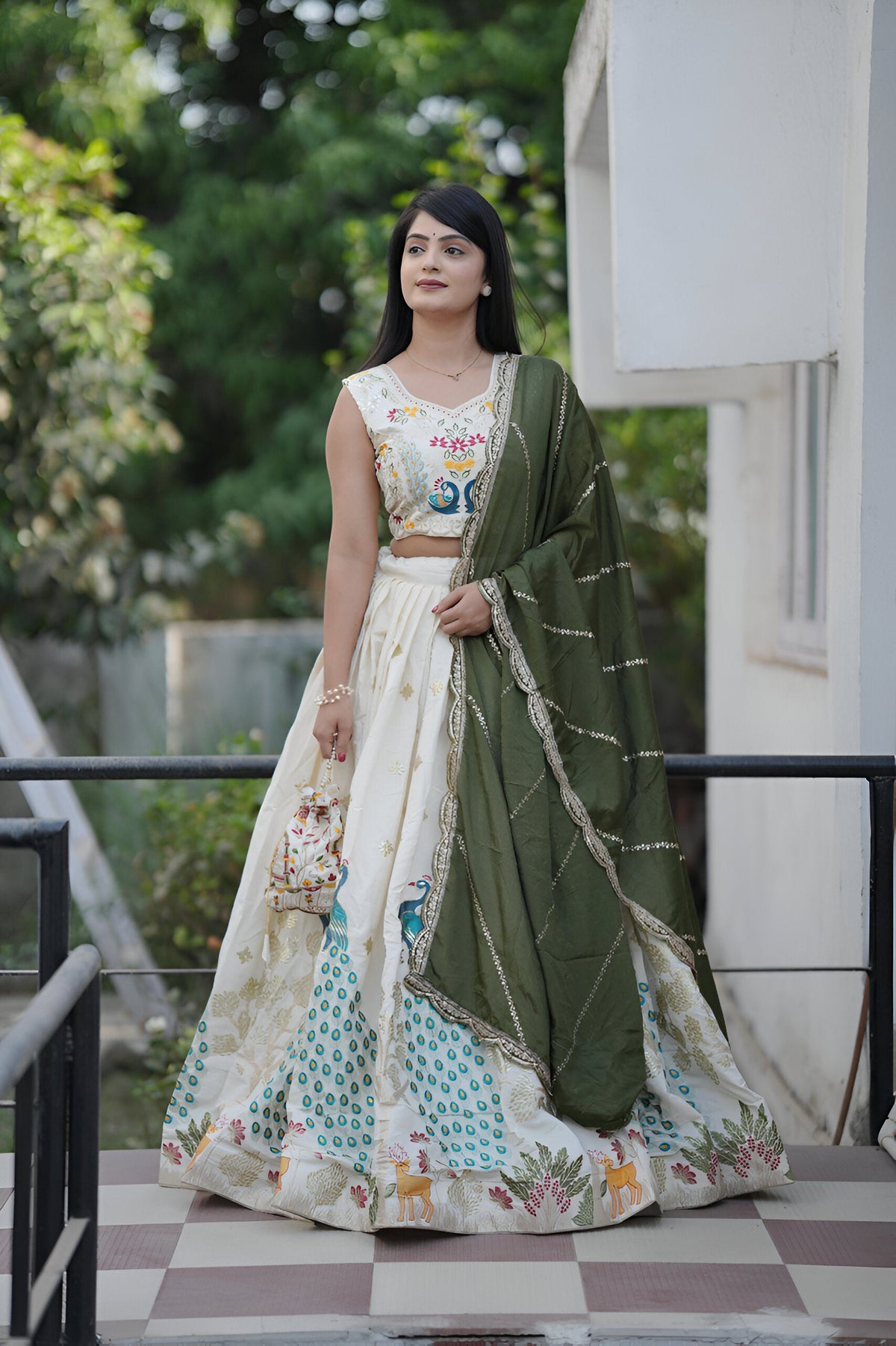Lehenga Mart Designer Bollywood Style Wedding Lehenga Choli - Mahendi | Grocsy