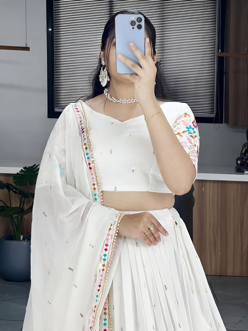 Lehenga Mart Designer Bollywood Style Wedding Lehenga Choli - White | Grocsy