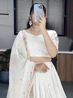 Lehenga Mart Designer Bollywood Style Wedding Lehenga Choli - White | Grocsy