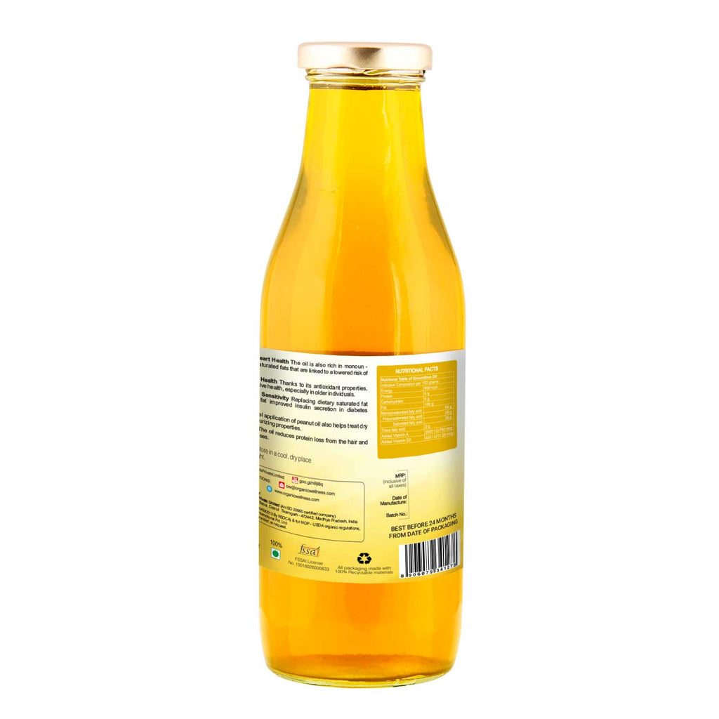 Organic Wellness Ow'meal Groundnut Oil Raw & Cold Pressed | Grocsy