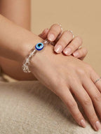 NVR White Crystal Evil Eye Bracelet for Men & Women | Grocsy