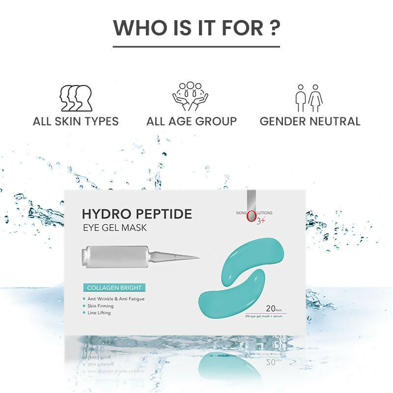 Professional O3+ Hydro Peptide Hydrogel Eye Patch Mask With Collagen & Hyaluronic Acid For Dark Circles | Grocsy