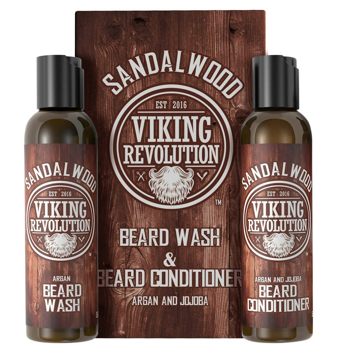 Viking Revolution Sandalwood Beard Wash and Beard Conditioner Combo | Grocsy