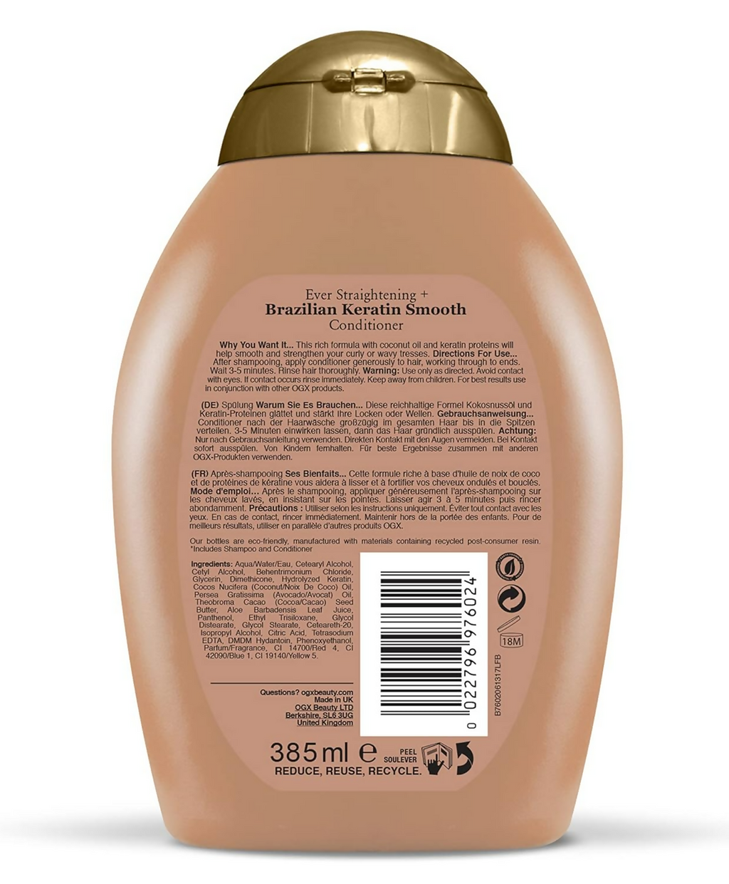 OGX Travel Ever Straightening Brazilian Keratin Smooth Conditioner | Grocsy