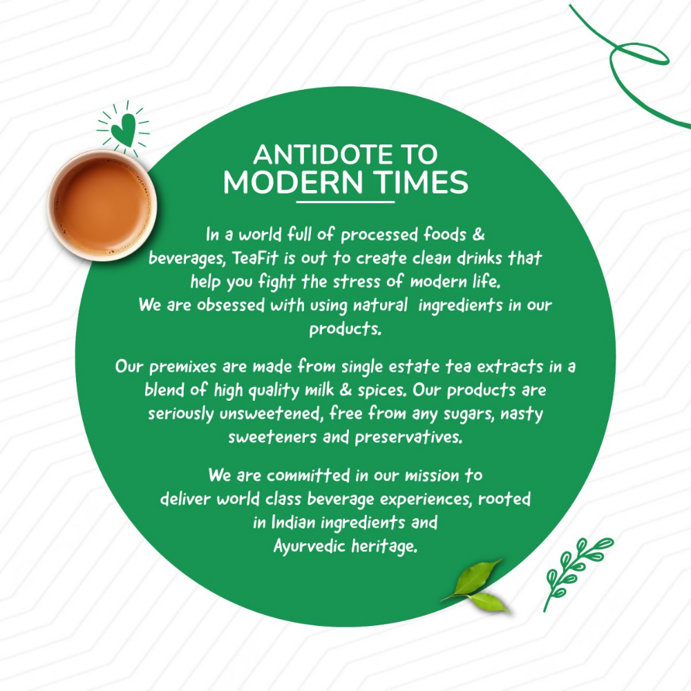 TeaFit Premium Zero Sugar Instant Tea Premix - Masala & Cardamom | Grocsy